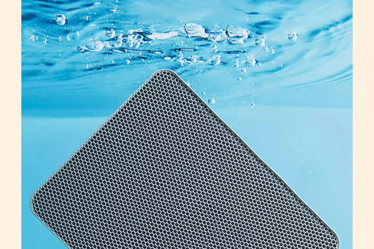 Extra Large Cat Litter Box Mat – Waterproof Washable Honeycomb Design