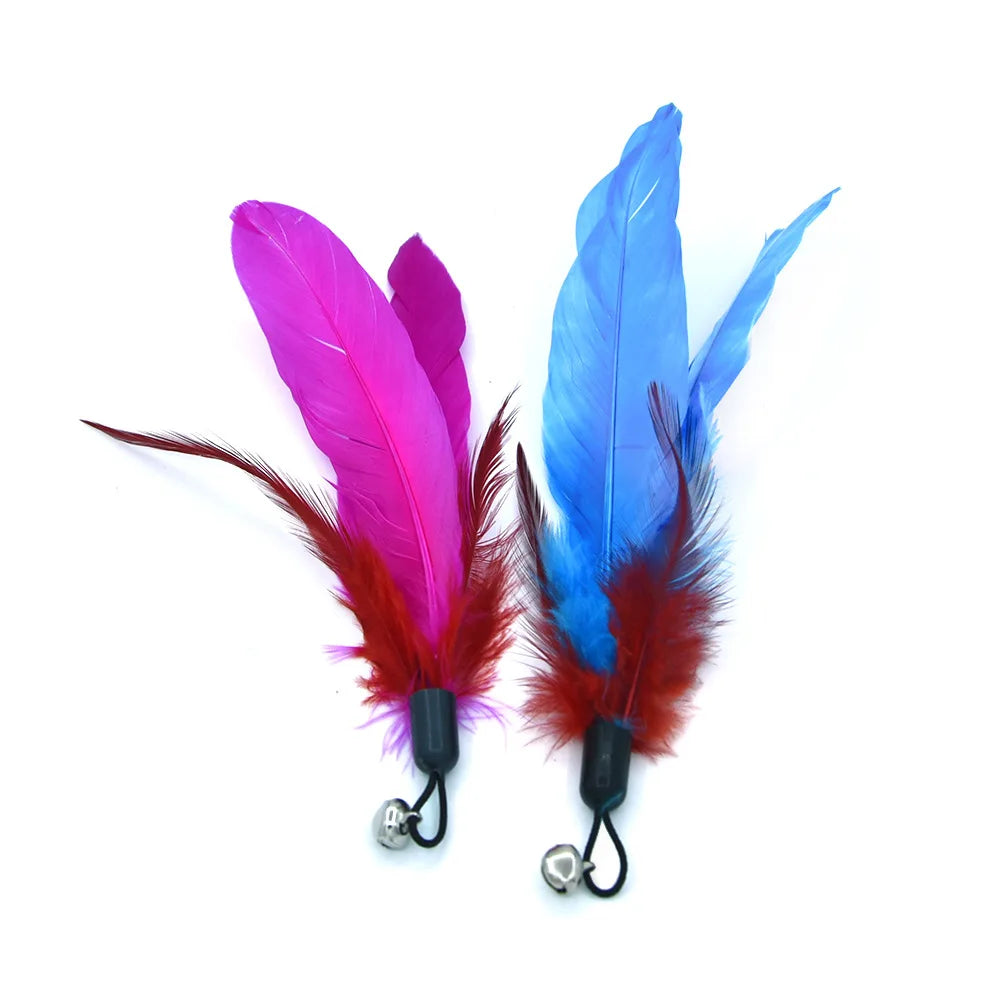 9 Pack Cat Feather Toy Replacement Heads for Interactive Play