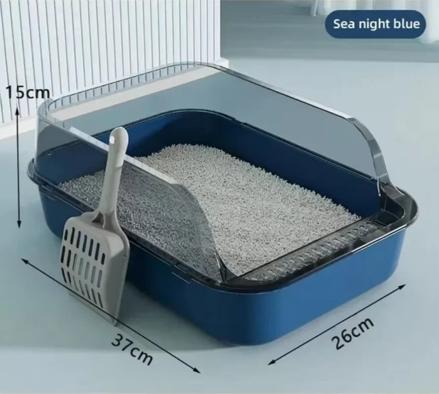 Enclosed Cat Litter Box – High-Sided Splashproof Tray