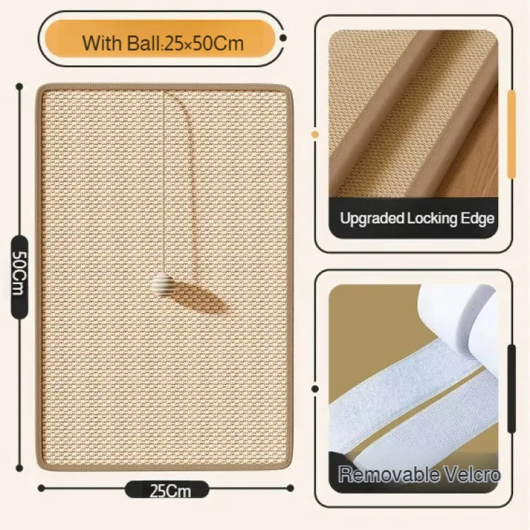 Multi-Function Cat Sisal Scratcher Pad, Sofa Protection Anti-Scratch Mat, No Lint Claw Grinding Pad for Cat Pet Daily Supplies