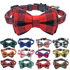 Breakaway Cat Collar with Bell – Plaid Bow Tie Adjustable Collar