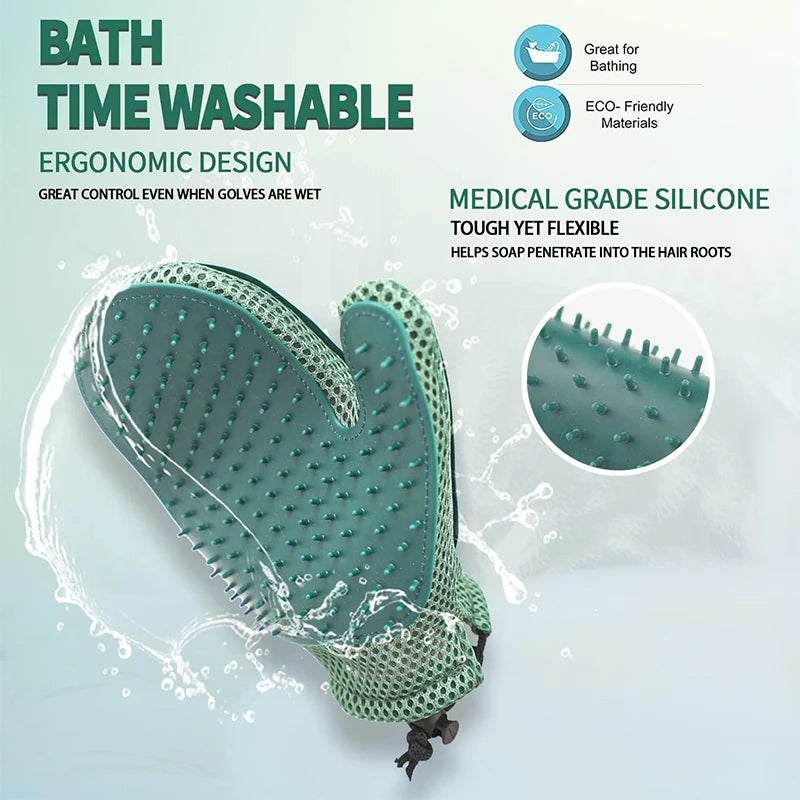 Pet Grooming Glove – Hair Removal & Massage Brush