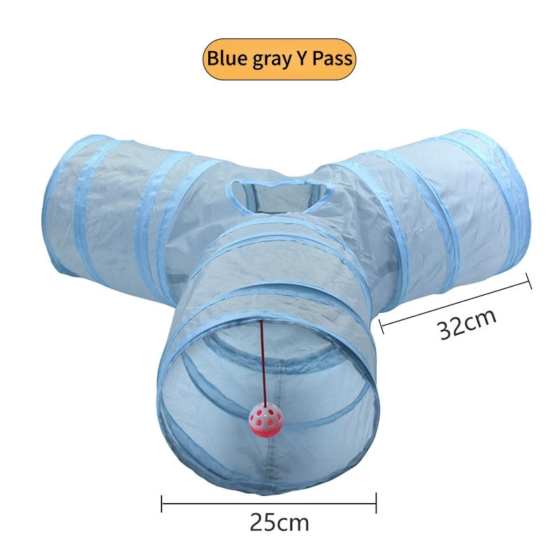 Cat Tunnel Toy – Foldable S-Shape Interactive Tunnel for Indoor Cats