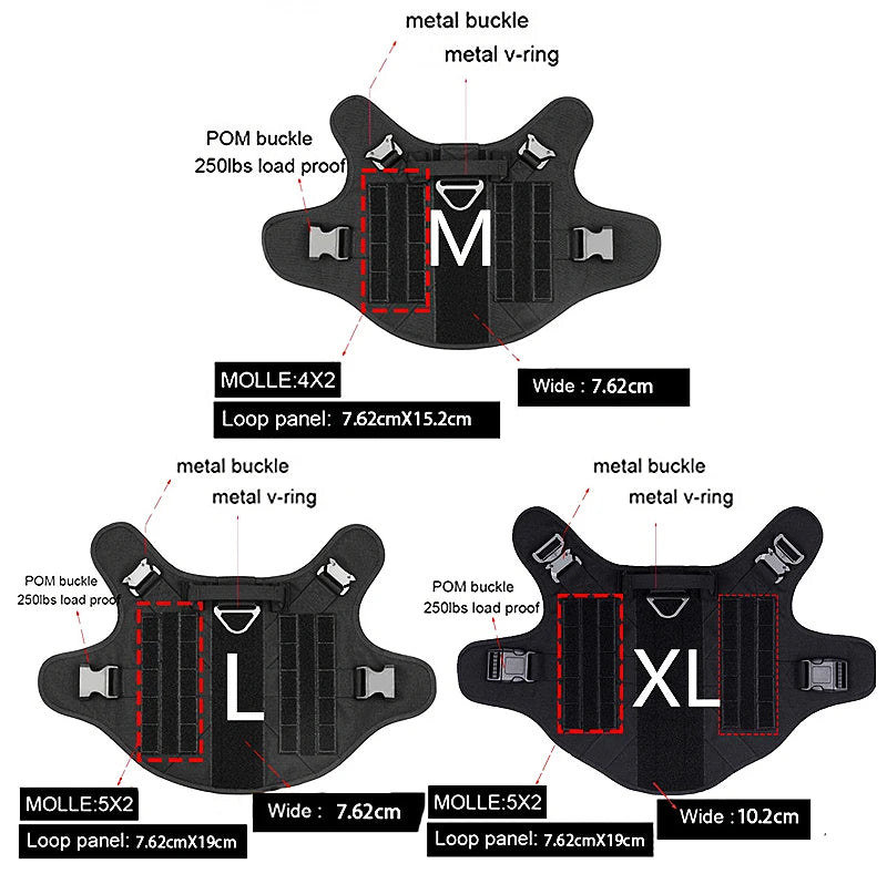 Tactical Dog Harness – 1000D Nylon Vest With Leash Set