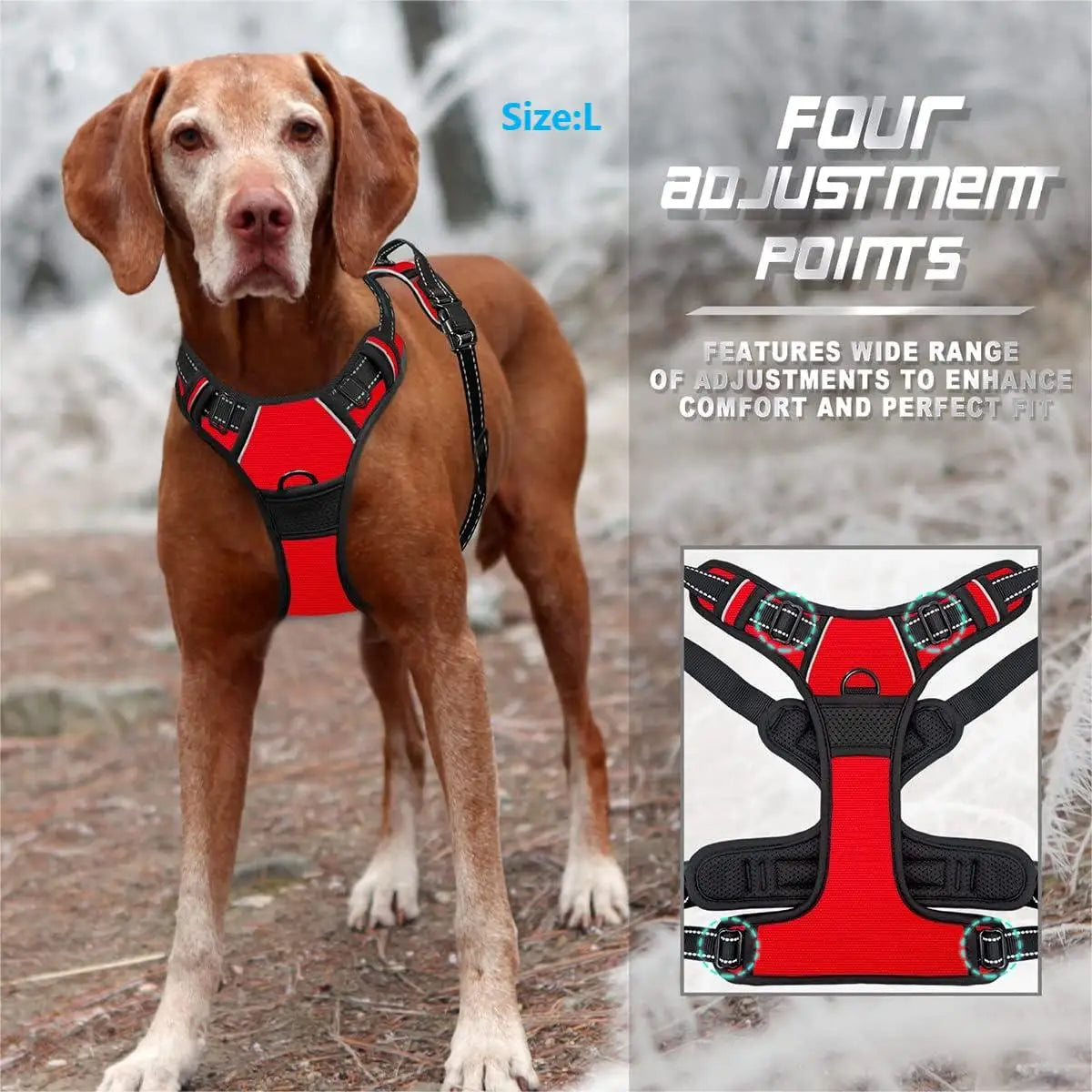 No Pull Dog Harness, Reflective Adjustable Vest for Walking