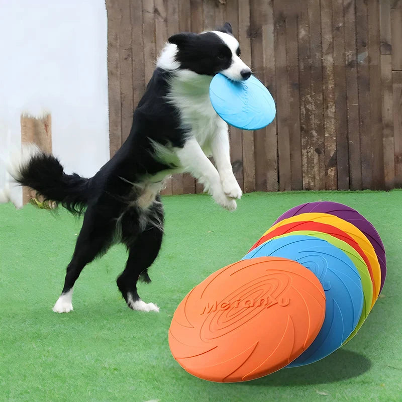 Flying Disc Dog Toy – Silicone Frisbee for Fetch & Training