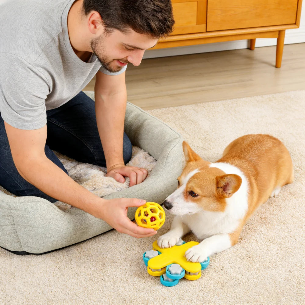 Dog Chew Toy Rubber Ball for Teeth Cleaning & Training