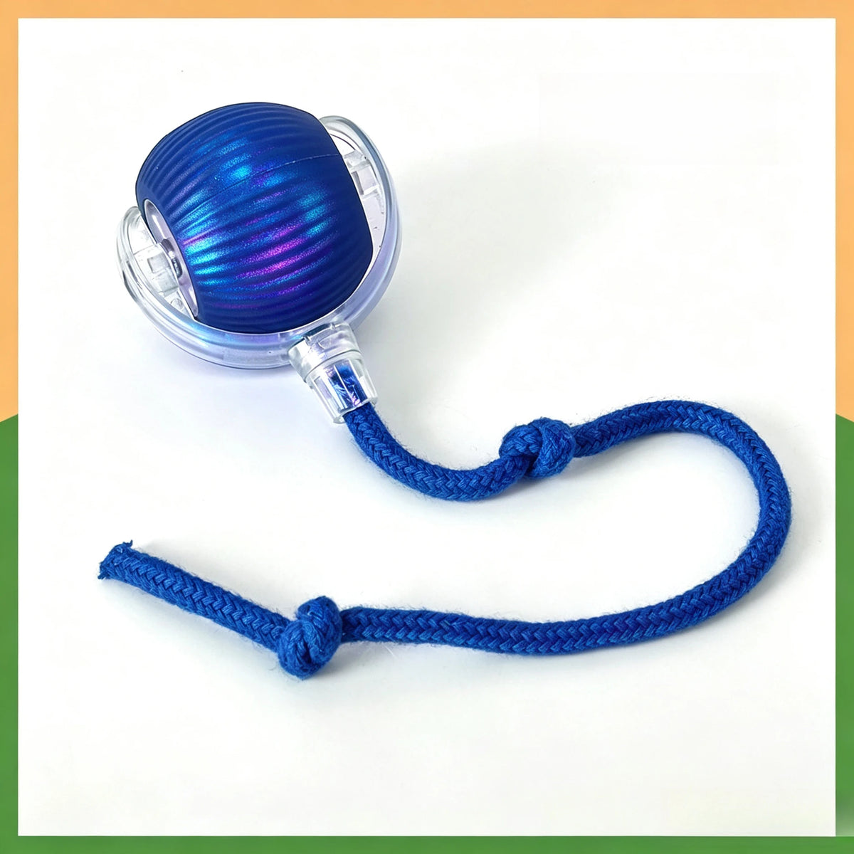 Smart Obstacle Avoidance Cat Ball Toy Adjustable Speed Electric Self Rolling Interactive Ball With Long Elastic Rope For Play
