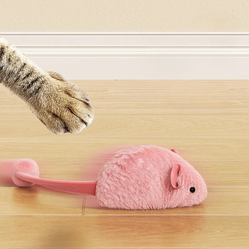 Plush Cat Toy Interactive Squeaky Mouse Toy for Kittens