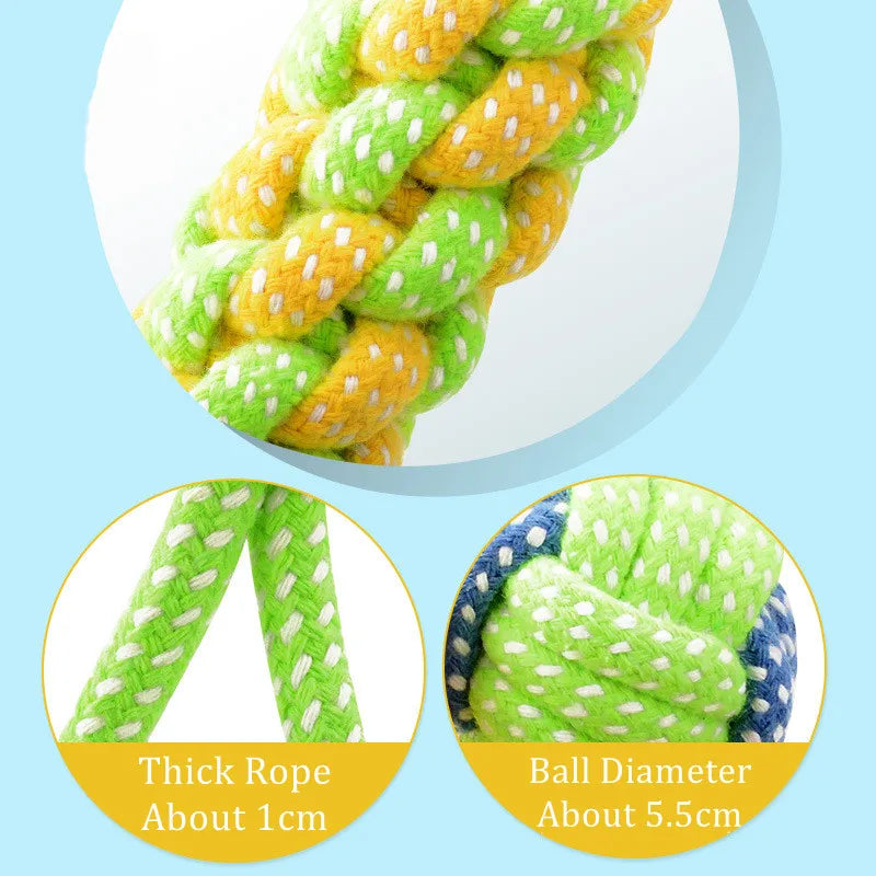 Rope Dog Toy, Cotton Chew & Interactive Dental Cleaning Toy