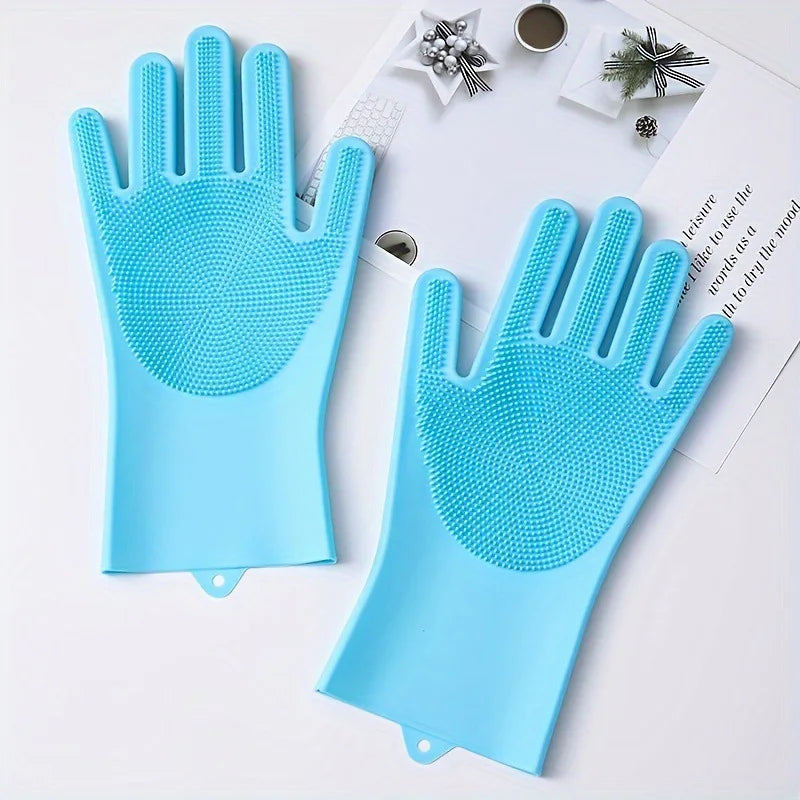 Pet Grooming Gloves, Silicone Dog & Cat Bathing Brush