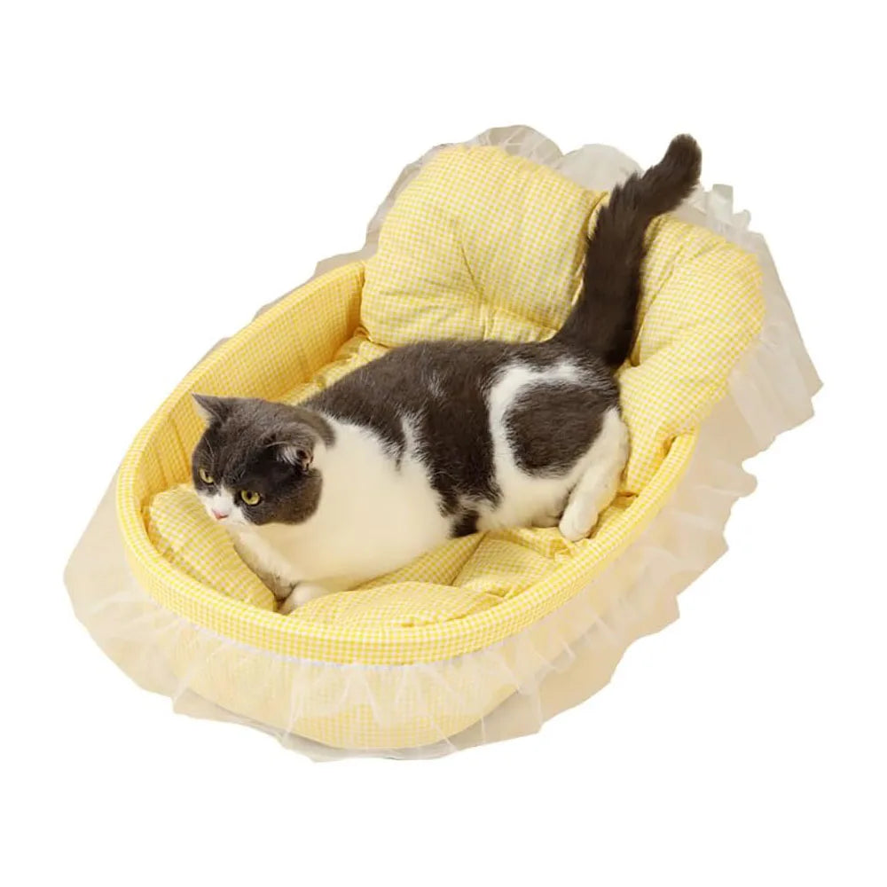 Cat Sofa Bed – Plush Oval Pet Bed for Cats & Small Dogs