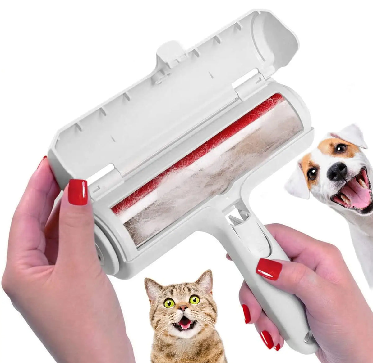 Pet Hair Remover Roller with Self-Cleaning Base for Dogs & Cats