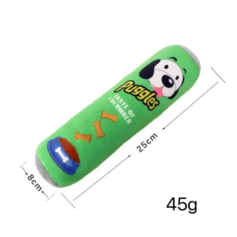 Plush Squeaky Dog Toy – Bottle-Shaped Interactive Chew Toy