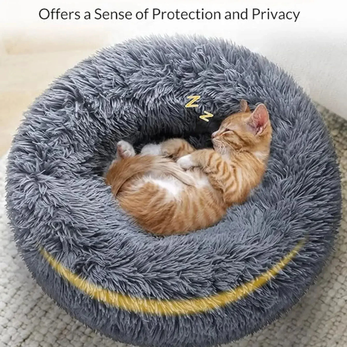 Plush Dog Bed Round Soft Calming Bed for Small Large Dogs & Cats