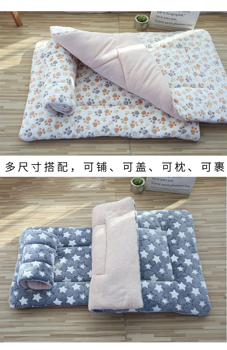 Cat Bed Mat – Double-Sided Plush Washable Bed for Cats & Small Dogs