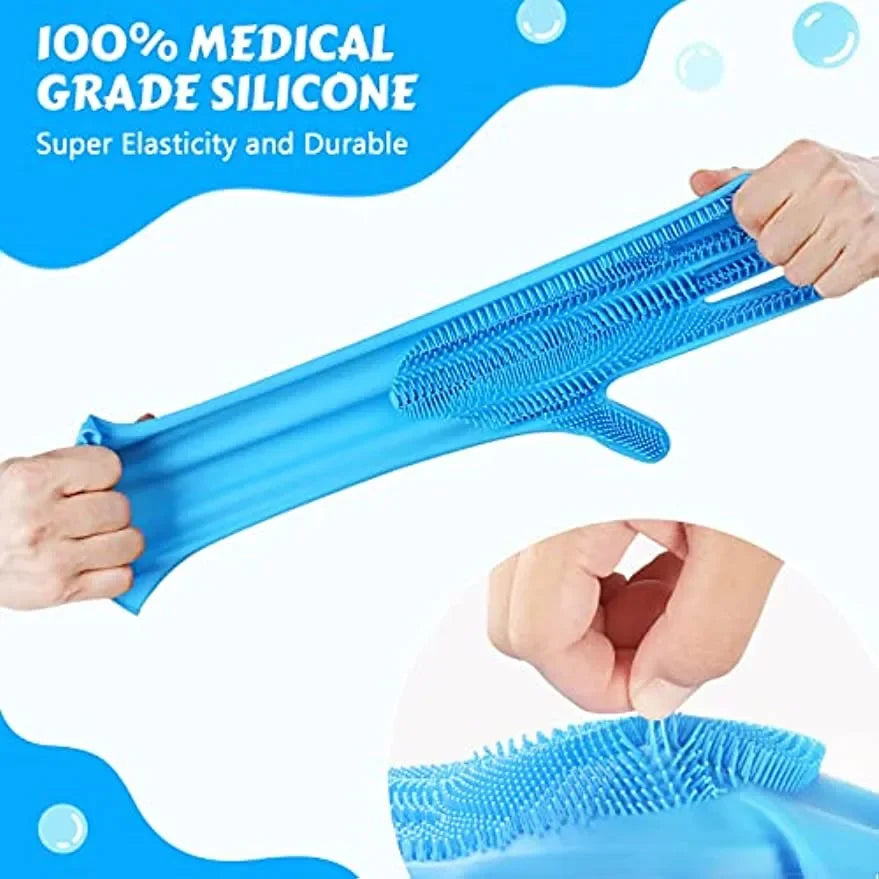Pet Grooming Gloves, Silicone Dog & Cat Bathing Brush