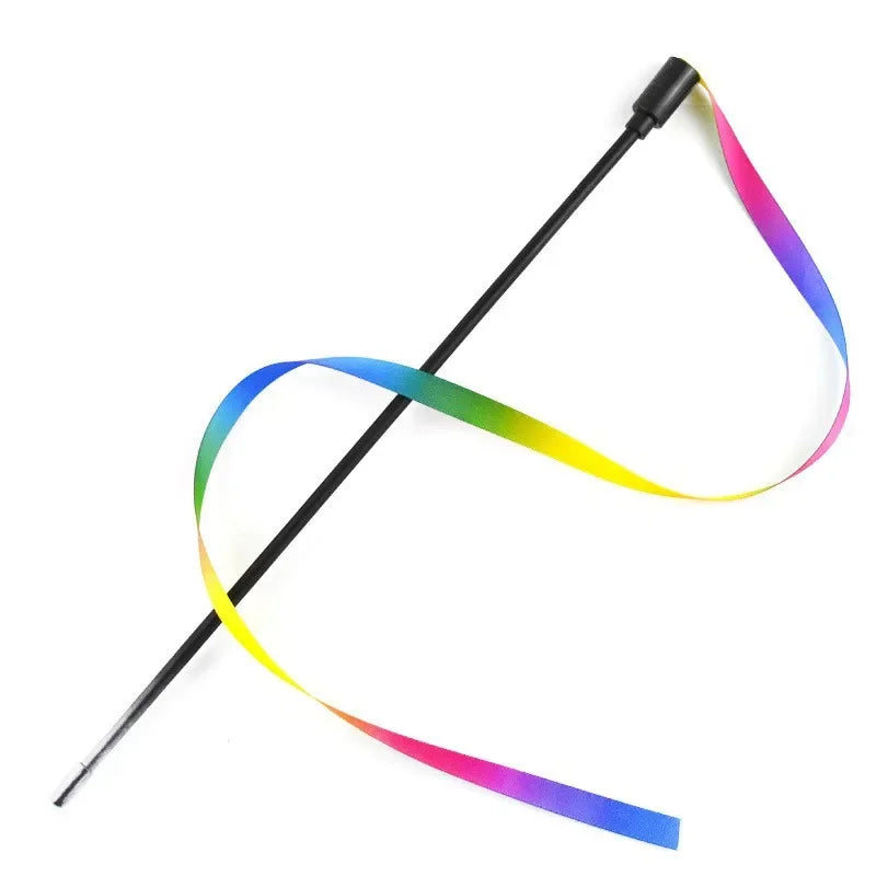 Cat Teaser Toy – Colorful Ribbon Wand for Cats & Kittens
