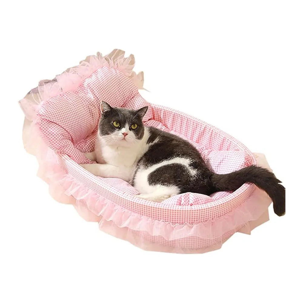 Cat Sofa Bed – Plush Oval Pet Bed for Cats & Small Dogs