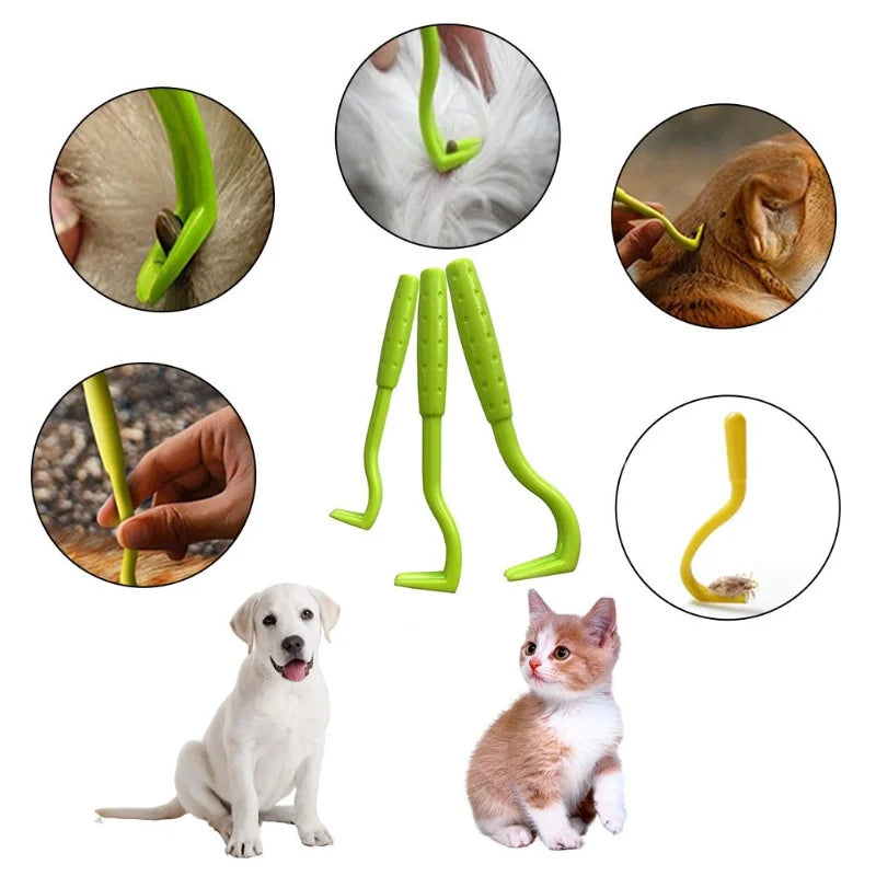 Pet Flea Removal Tool, Dog Tick Extractor & Grooming Set