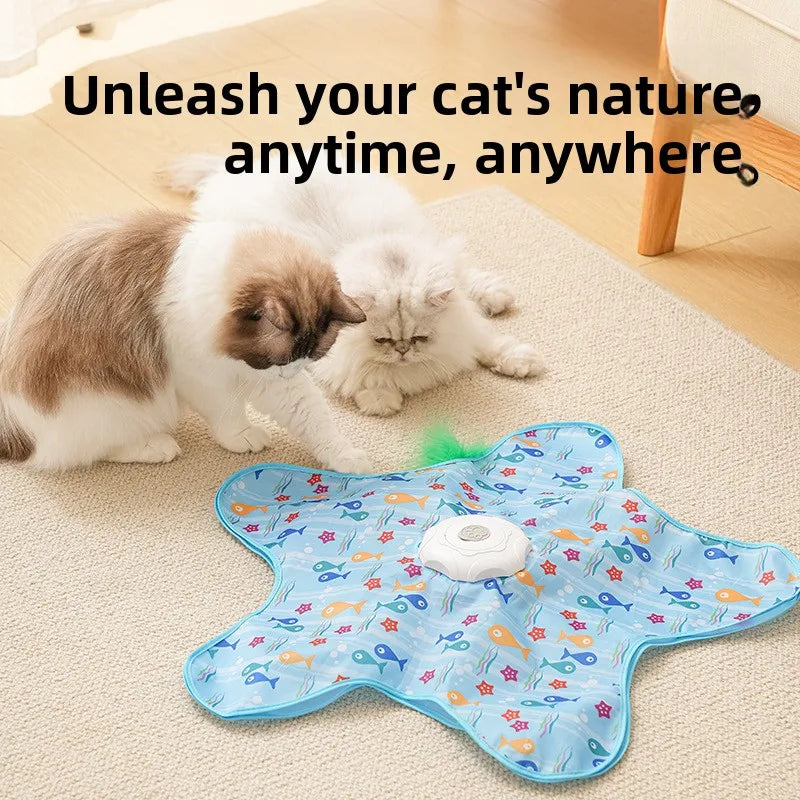 Automatic Hide and Seek Cat Toy – Moving Feather Interactive Toy