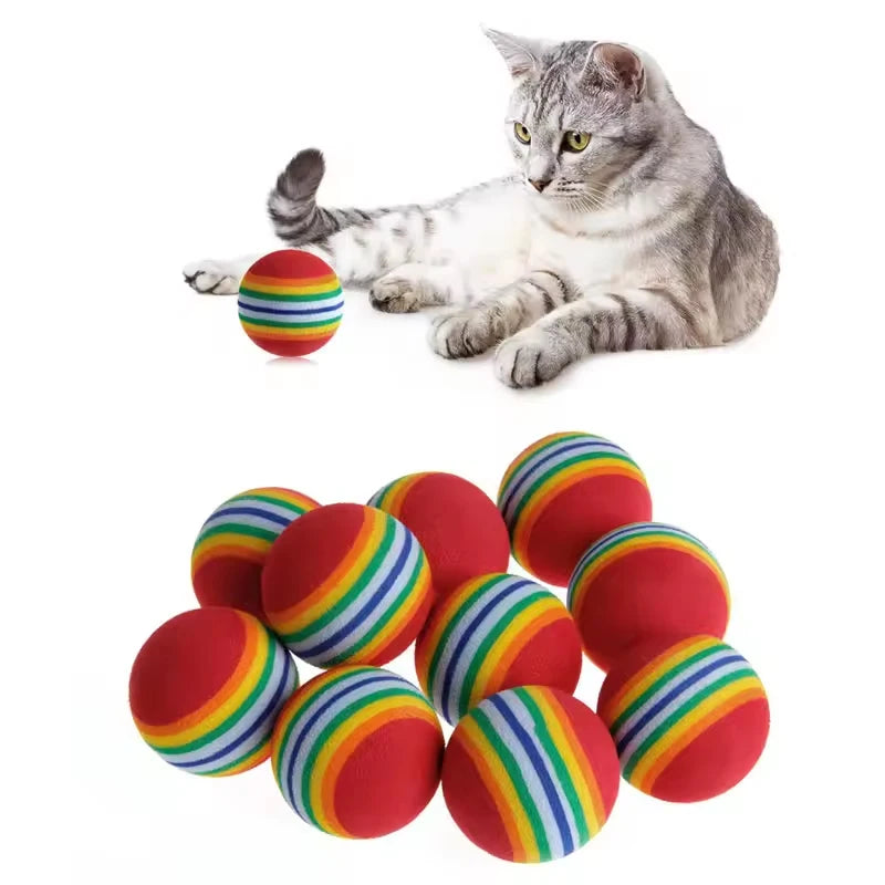 Rainbow Cat Balls – Interactive EVA Pet Toys for Cats & Dogs