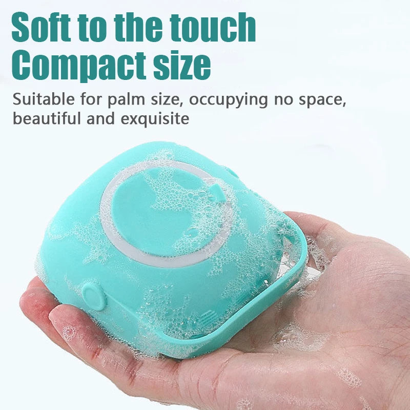 Dog Bathing Brush – Silicone Shampoo Dispenser & Massage Tool